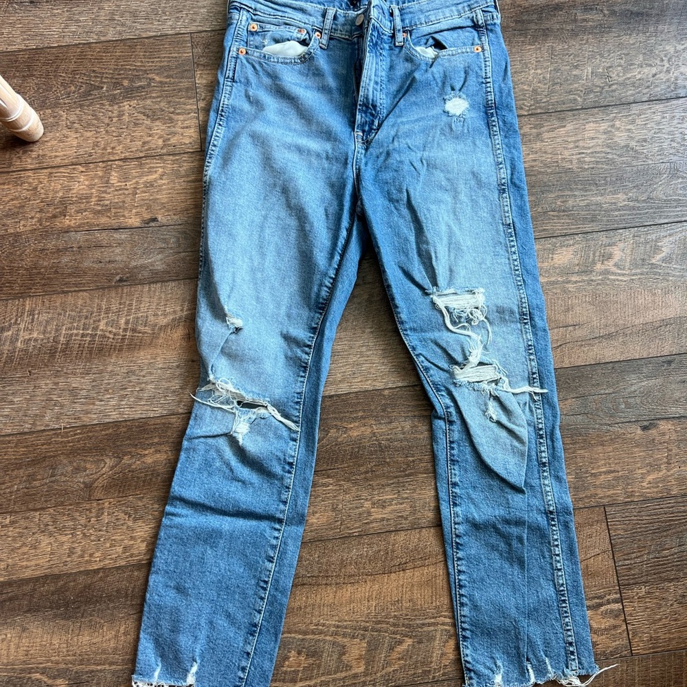GAP high rise vintage slim distressed jeans